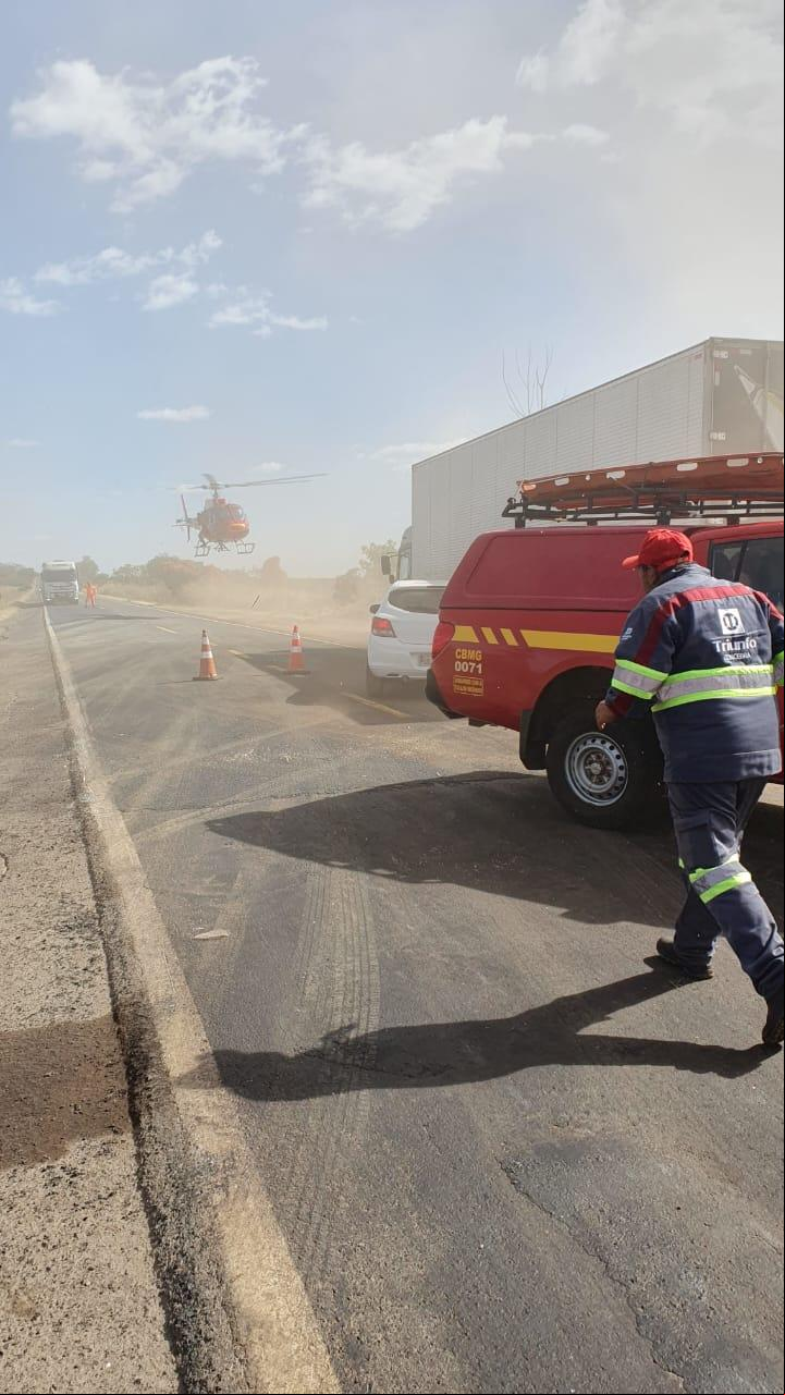 Arcanjo 02 realiza transporte da vítima (Foto/Divulgação/Corpo de Bombeiros)