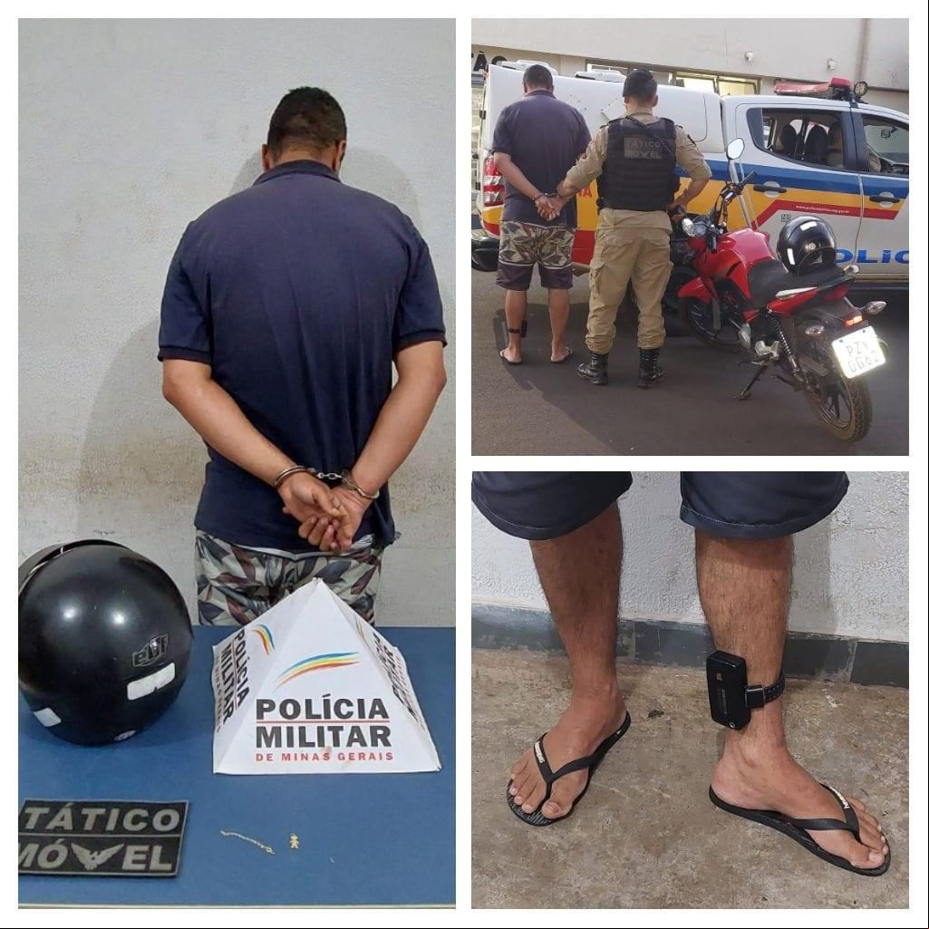 Homem, que se encontra preso no regime de liberdade condicional e com monitoração eletrônica, é suspeito de vários outros assaltos e furtos na cidade (Foto/Divulgação)