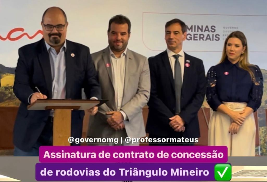 Na capital mineira, Elisa também participou da solenidade para  do contrato de concessão referente ao lote de estradas estaduais do Sul de Minas (Foto/Reprodução)