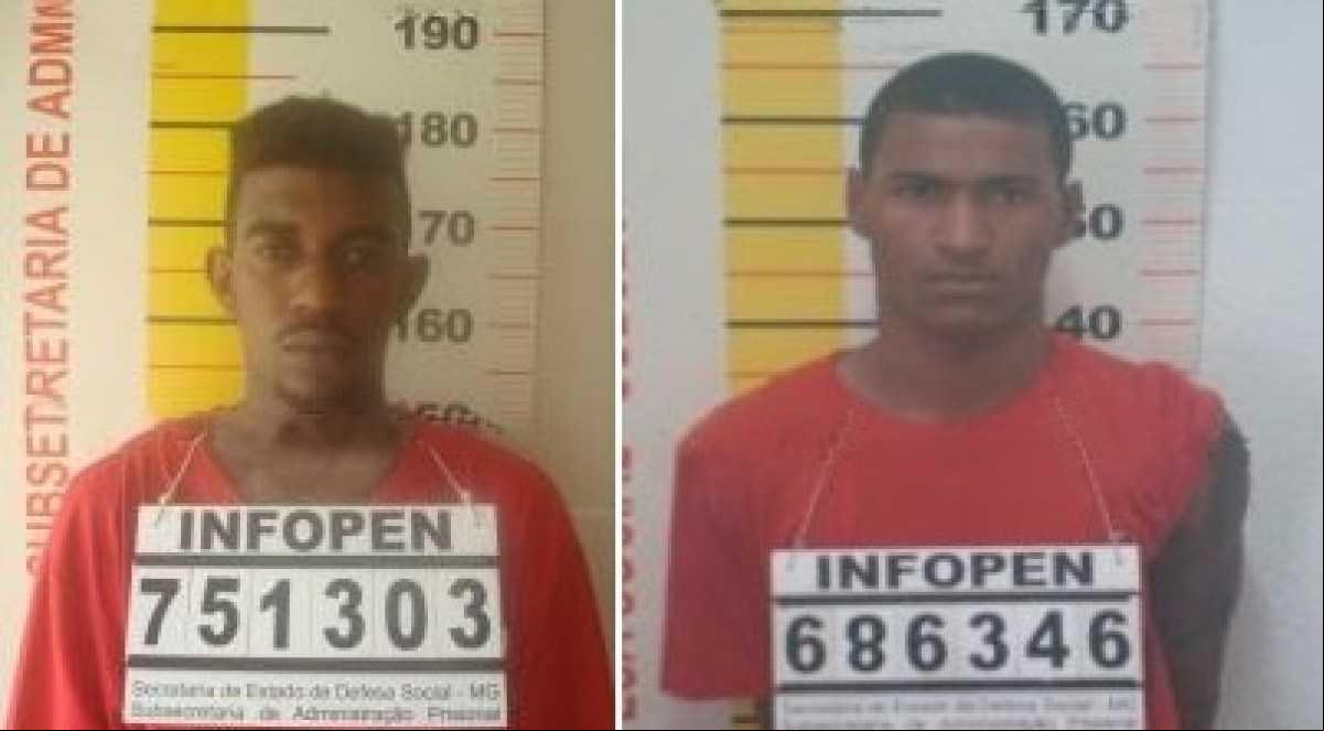 Fuga dos detentos Hélio, à esquerda, e Igor, à direita, ocorreu quando estes iam encontrar uma advogada (Foto/Divulgação Sejusp)