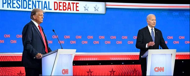 Um ponto importante do debate foi a quantidade de dados contraditórios ou de difícil checagem apresentados por Trump, algo que Biden poderia ter explorado, mas não o fez (Foto/Reprodução)
