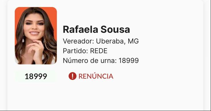 Rafaela Sousa renunciou ao pleito no início da campanha, segundo o presidente de seu partido (Foto/Divulgação)